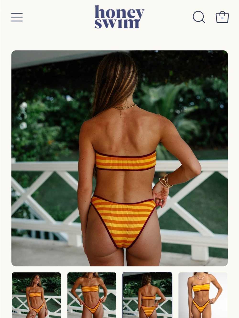 Honey Swim Gold Coast Classic Ribbed Bottoms - Picture 6 of 11